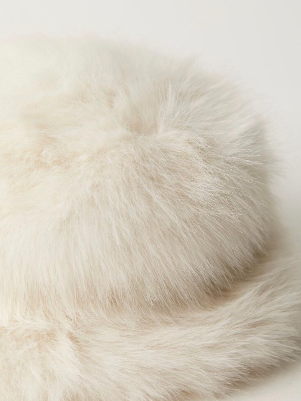 Free People Faux Fur Ice Queen Bucket Hat (Ivory) NIP